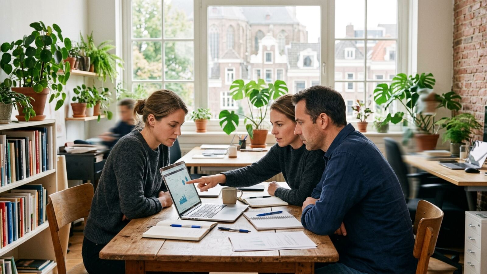 Deux collègues configurent une adresse email professionnelle sur un ordinateur portable