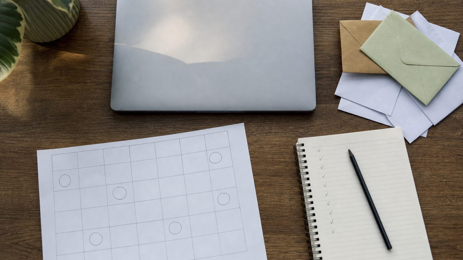Calendrier d'envois d'une newsletter hebdomadaire Calendrier annoté à la main pour planifier les envois d'une newsletter hebdomadaire